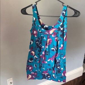 Floral teal tank top
